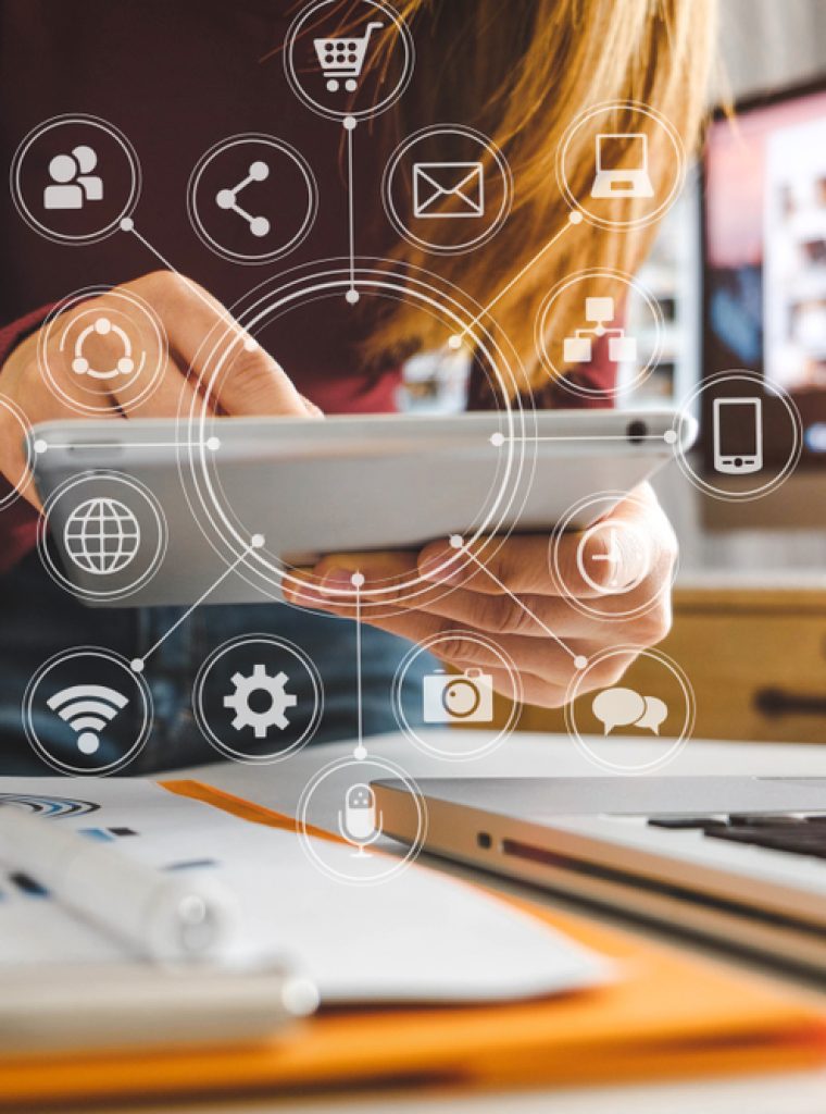 Businesswoman,Hand,Working,With,Laptop,Computer,,Tablet,And,Smart,Phone